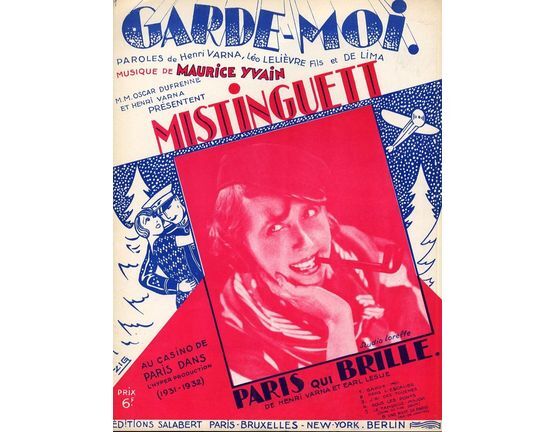 6944 | Garde-Moi - Creation Mistinguett dams la revue "Paris qui Brille" au Casino de Paris - For Piano and Voice with Ukulele chord symbols - French Edition