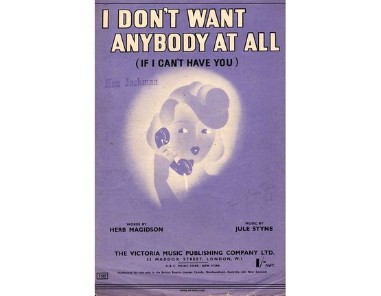 6982 | I Don't Want Anybody at All - Song
