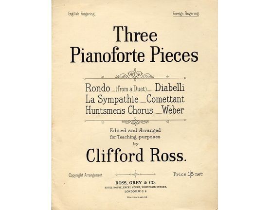 7047 | Thre Pianoforte Pieces - Foreign Fingering