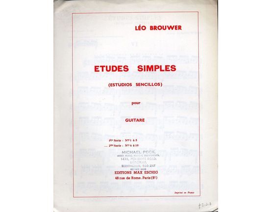 7152 | Etudes Simples (Estudios Sencillos) pour Guitare - Nos 6 to 10