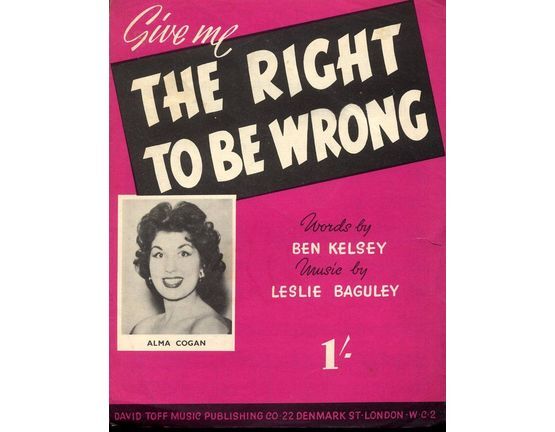 7153 | Give Me The Right To Be Wrong  - Song Featuring Alma Cogan