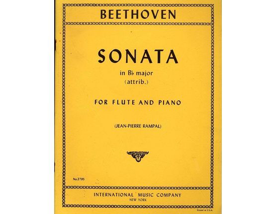 7237 | Beethoven - Sonata in B Flat Major - No. 2795 - For Flute and Piano