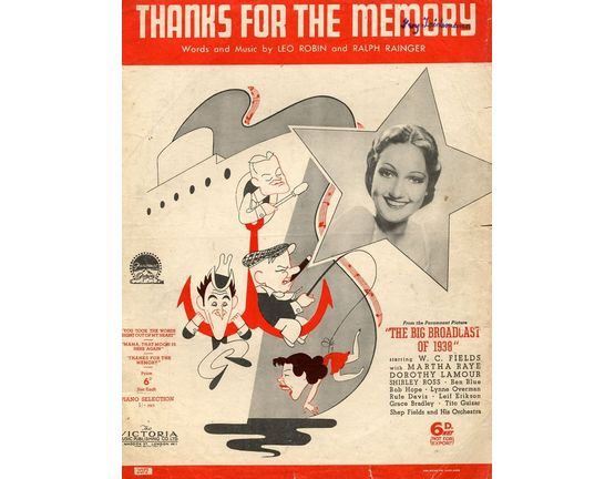 7303 | Thanks for the Memory - From the paramount picture "The Big Broadcast of 1938"