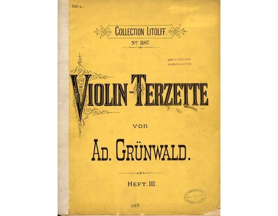 7456 | Violin-Terzette - Collection Litolff No. 1187 - Fol. C - Heft III - For Three Violins