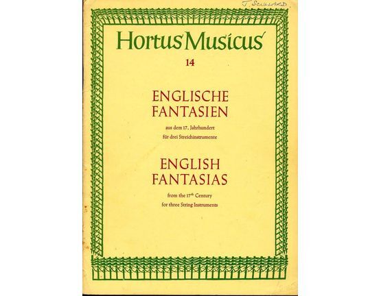7505 | English Fantasias from the 17th Century - For Three String Instruments - Hortus Musicus Edition - No. 14