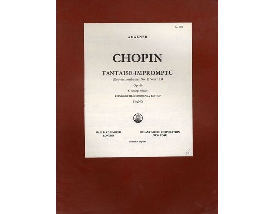 7515 | Fantaise-Impromptu - (Oeuvres posthumes No. 1) Vers 1834 - Op. 66 - For Piano Solo - Klindworth-Scharwenka Edition