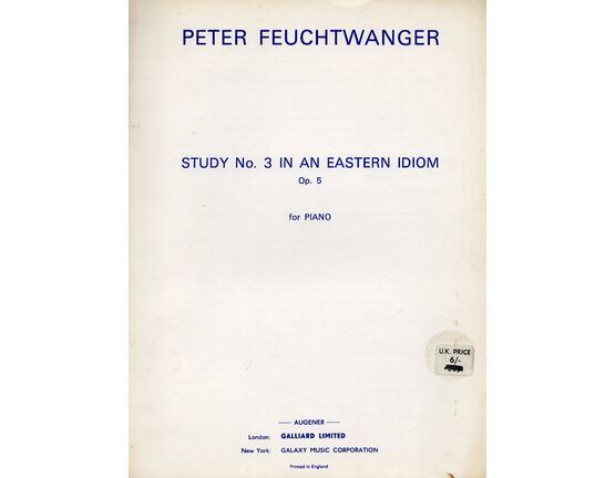 7515 | Feuchtwanger  - Study No. 3 In an Eastern Idiom - Op. 5 for piano