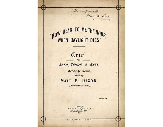 7712 | How Dear to me the hour when Daylight Dies - Trio for Alto, Tenor and Bass
