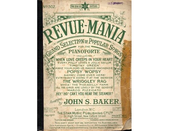 7790 | Revue Mania - Grand Selection of Popular Songs for the Pianoforte - No. 302