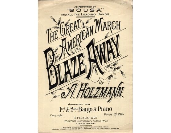 7791 | Blaze Away - The Great American March - Arranged for 1st & 2nd Banjo & Piano
