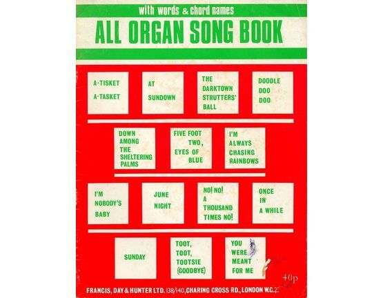 7807 | All Organ Song Book - With words and chord names