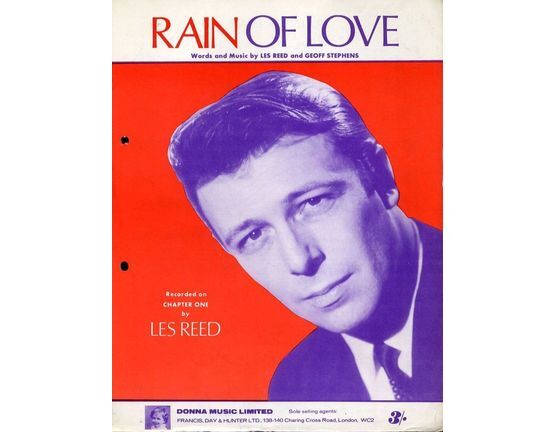 7807 | Rain of Love - Recorded on Chapter One by Les Reed - For Piano adn Voice with chord symbols