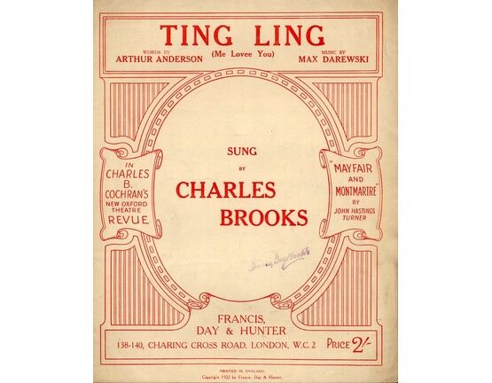 7807 | Ting Ling (Me Lovee You) - Song from "Mayfair and Montmartre" - Sung by Charles Brooks