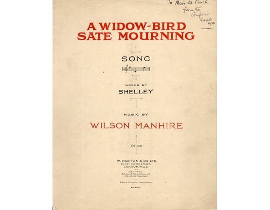 7814 | A Widow Bird Sate Mourning - Song