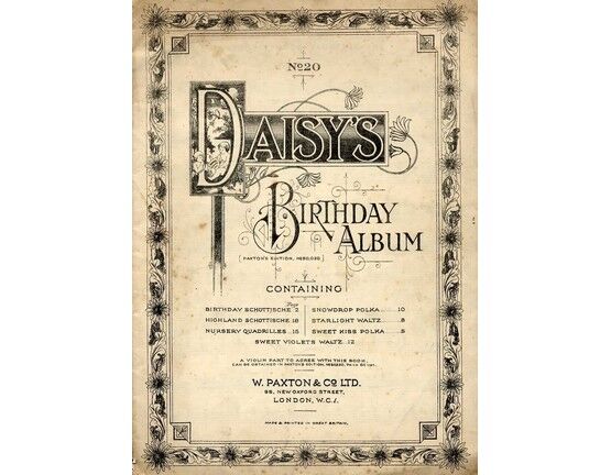 7814 | Daisy's Birthday Album - For Piano - Paxton's Edition No. 30020