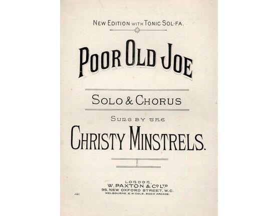 7814 | Poor Old Joe - Solo and Chorus sung by the Christy Minstrels