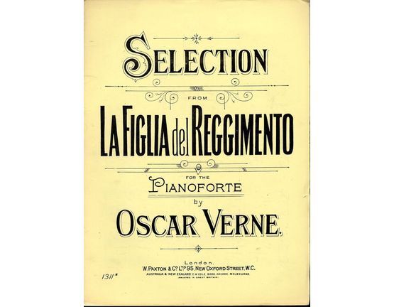 7814 | Selection from La Figlia del Reggimento - For Pianoforte - Paxton Edition No. 1311