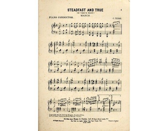 7834 | Steadfast and True (In Treue Fest!) - March - Piano Conductor Copy