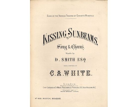 7843 | Kissing Sunbeams - Song and Chorus - Musical Boquet No. 4991