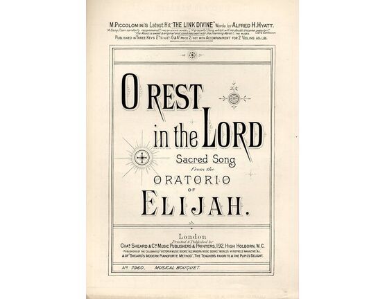 7843 | O Rest in the Lord - Sacred Song from the Oratorio of Elijah