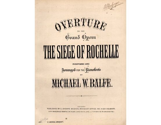 7845 | Overture to "The Seige of Rochelle - Piano Solo