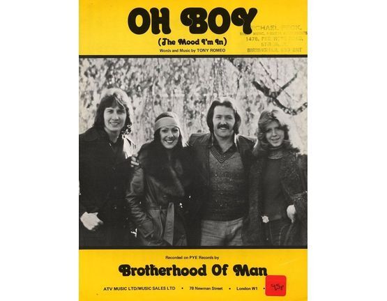 7849 | Oh Boy - Song - Featuring Brotherhood of Man