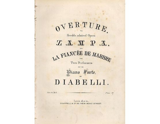 7857 | Overture to herolds admired Opera Zampa of La Fiancdee de Marvre - For Two performers on the Pianoforte