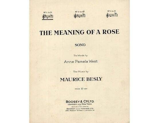 7863 | Copy of The Meaning of a Rose - Song in the key of D Major for Low Voice