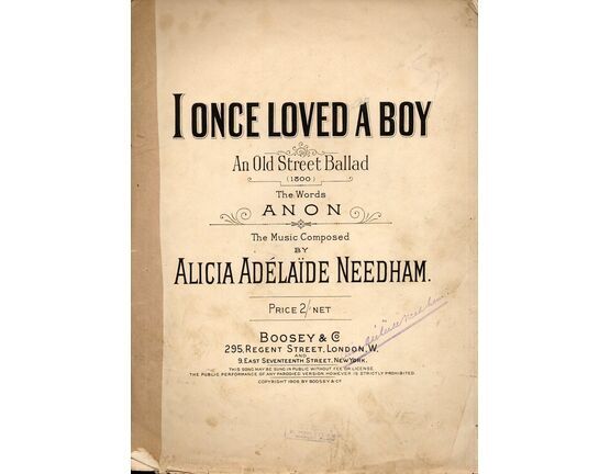 7864 | I Once Loved a Boy - An Old Street Ballad (1800) - The Words Anon