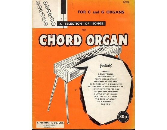 7871 | A Selection of Songs for Chord Organ - For C and G Organs - Book 3