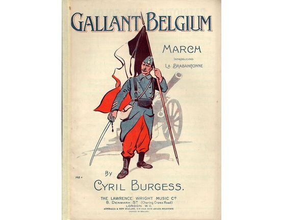 7885 | Gallant Belgium - March - For Piano Solo - Introducing "La Brabanconne" - Lawrence Wright Edition No. 148