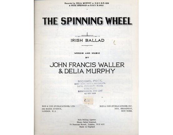 7896 | The Spinning Wheel (Irish Ballad) - Song in the Key of G Major