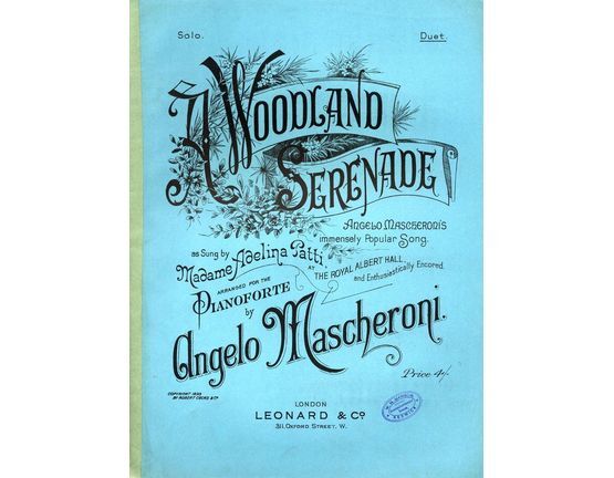 7937 | A Woodland Serenade - As sung by Miss Adelina Patti for Piano Duet