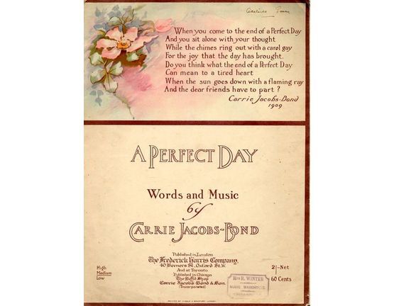 7938 | A Perfect Day - Arranged as Vocal Duet for Soprano and Contralto voices