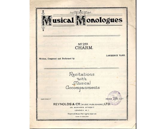 7941 | Charm - Musical Monologues Series No. 255 - Recitation with Pianoforte accompaniment