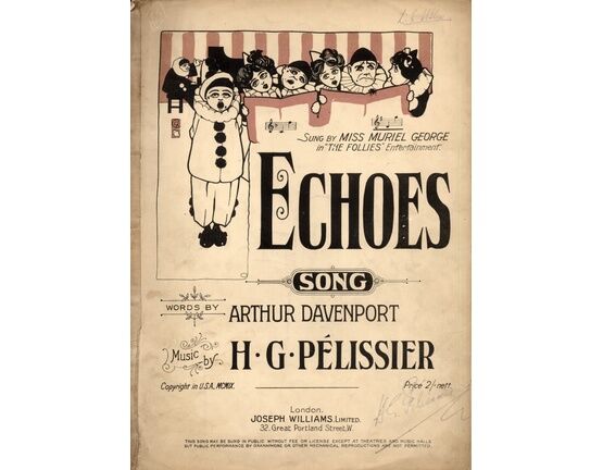 7964 | Echoes - Song for High Voice - Sung by Miss Muriel George in The Follies Entertainment