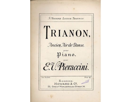 7992 | Trianon - Ancien Air de Danse pour Piano - Dedicated a Madame Louise Trannoy