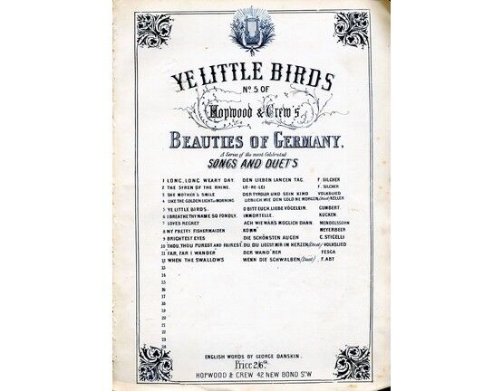 7993 | Ye Little Birds (O Bitt' Euch, Liebe Vogelein) - Song in English / German - No. 5 of Hopwood & Crew's 'Beauties of Germany'