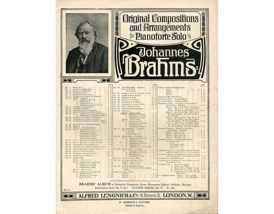 8069 | Brahms - Fantasias for Piano Solo - Op. 116, Book 1 - Featuring Brahms