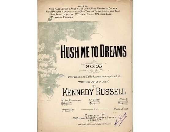 8071 | Hush Me To Dreams - Song in the key of C major for higher voice