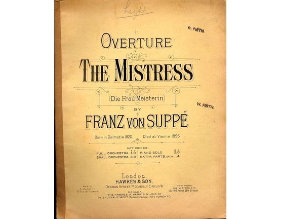 8096 | The Mistress - Overture - For Piano Solo
