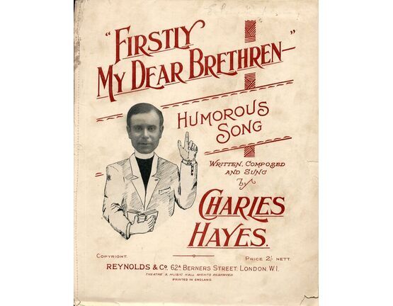 8098 | "Firstly My Dear Brethren" - Humorous Song Featuring Charles Hayes