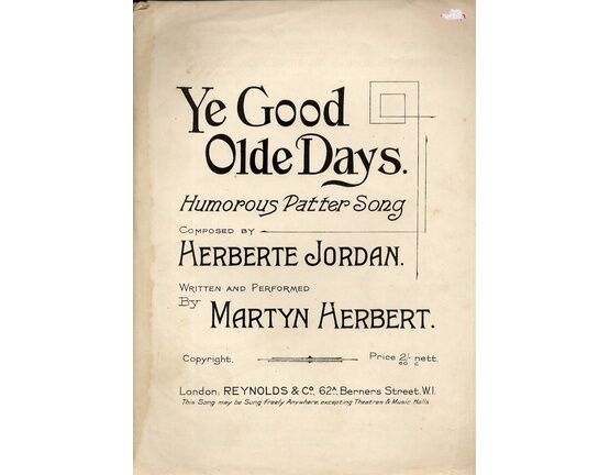 8098 | Ye Good Olde Days - Humorous Patter Song