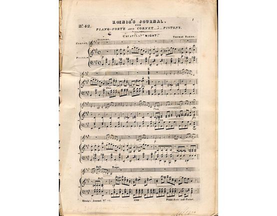 8116 | Koenigs Journal - No. 42 - For Cornet a Pistons/Piano