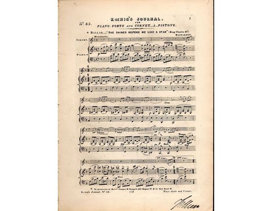 8116 | Koenigs Journal - No. 45 - For Cornet a Pistons/Piano