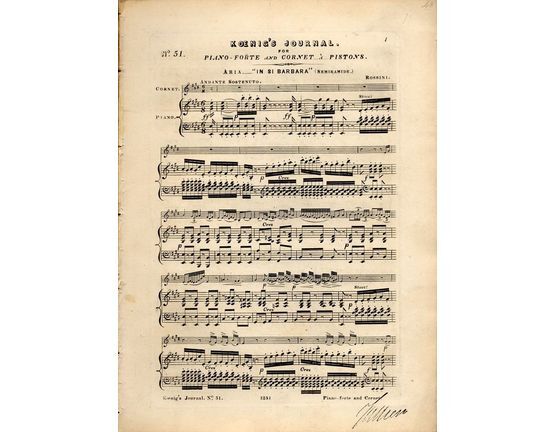 8116 | Koenigs Journal - No. 51 - For Cornet a Pistons/Piano