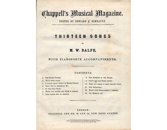 8167 | Chappell's Musical Magazine - A Collection of 4 Magazines, each containing songs with piano accompaniments