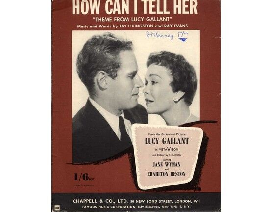 8167 | How can I tell her - Theme from "Lucy Gallant" - Featuring Jane Wyman and Charlton Heston