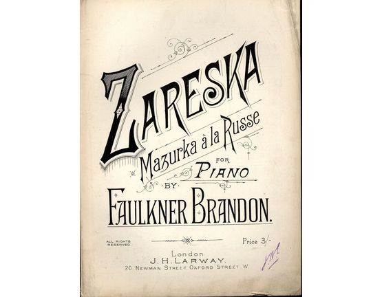 8187 | Zareska - Mazurka a la Russe - For Piano