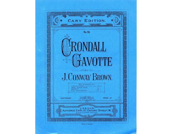 8188 | Crondall Gavotte - The Cary Edition No. 19 - For Piano Solo